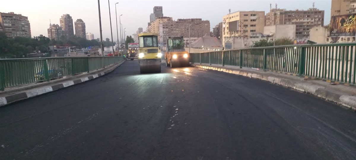 جانب من أعمال مطلع كوبري 15 مايو