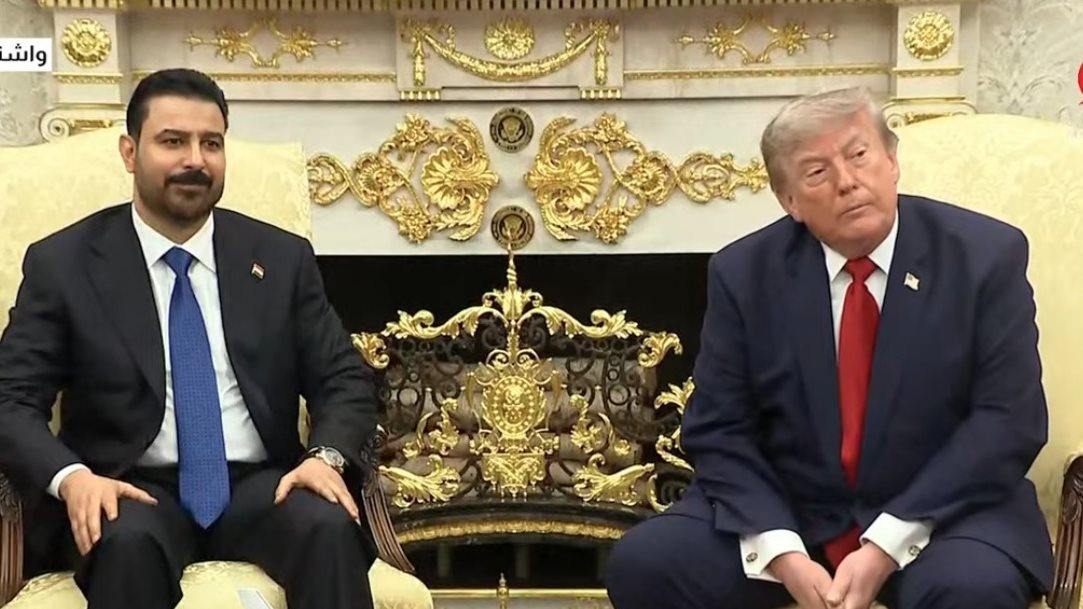 الرئيس الأمريكي دونالد ترامب ورئيس وزراء العراق علي الزيدي بالبيت الأبيض