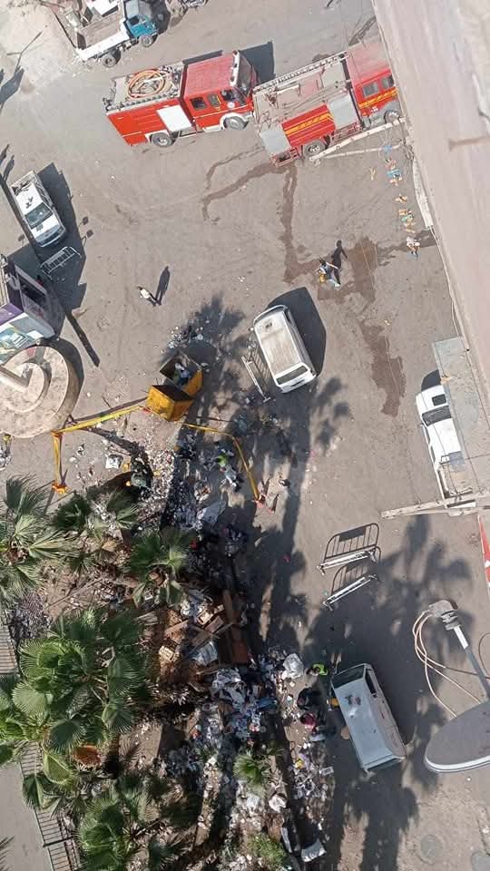 قوات الحماية المدنية بمحيط مكان الحادث 