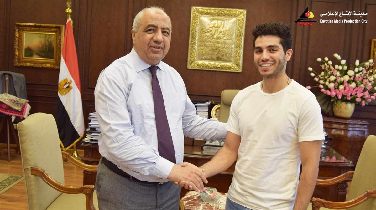 مينا مسعود يزور مدينة الإنتاج الإعلامي