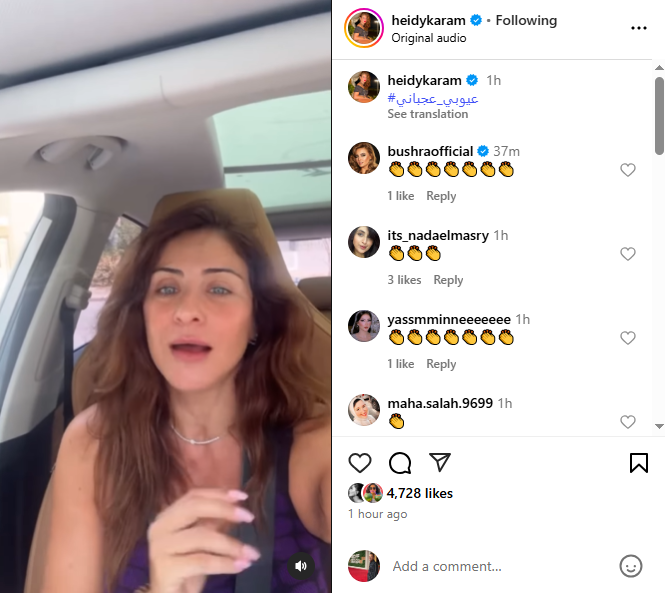 مقطع فيديو للفنانة هيدي كرم