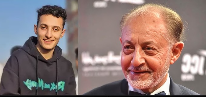<strong>الفنان الكبير عبد العزيز مخيون مع نجله</strong>