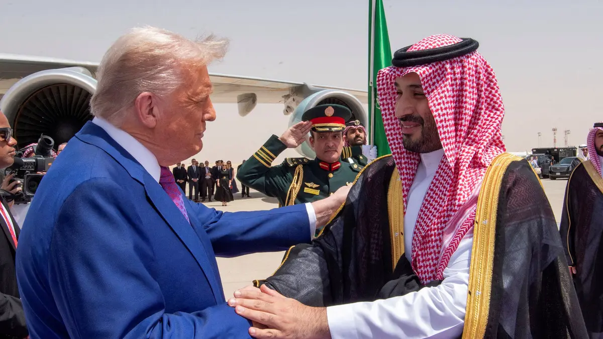 جانب من لقاء ترامب ومحمد بن سالمان