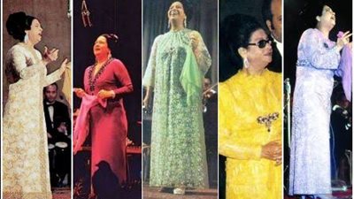 أم كلثوم.. أبرز فساتين كوكب الشرق بعد 50 عام على وفاتها 