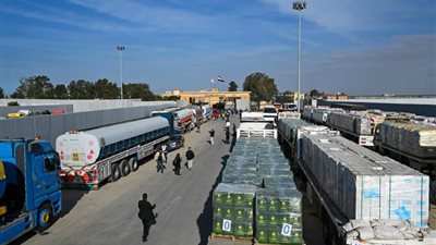 200 شاحنة محملة بالمساعدات الإنسانية تنتظر عبور معبر كرم أبو سالم |فيديو 