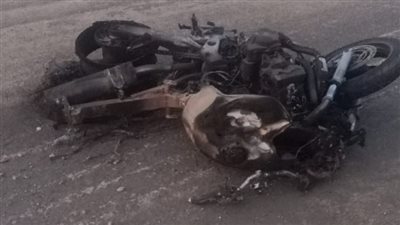 مأساة ساعة الفطار.. احتراق دراجة نارية على الطريق الاقليمي بالمنوفية ووفاة صاحبها