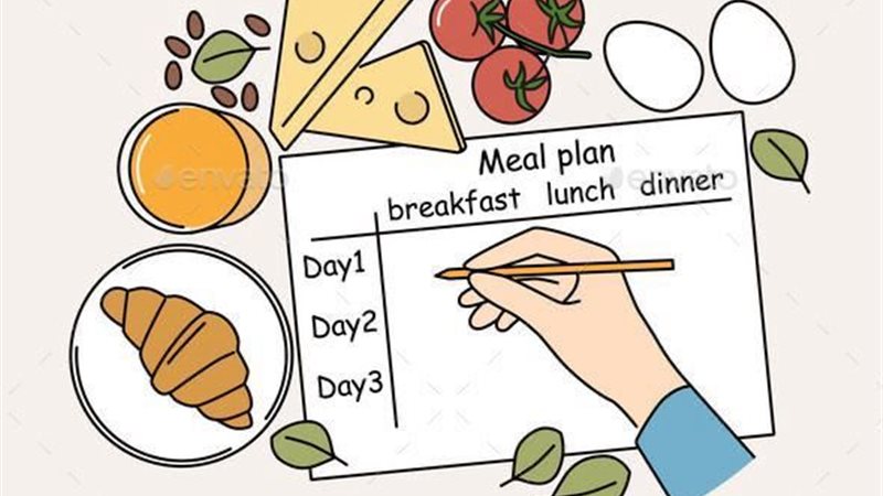 كتابة وجبات الأسبوع