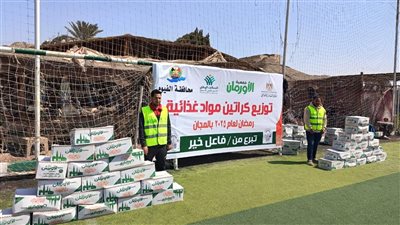 توزيع كراتين مواد غذائية على500 أسرة بمركز إطسا بالفيوم 