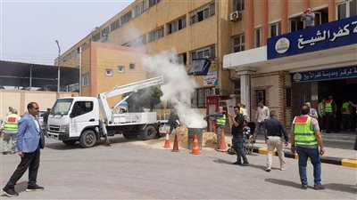 حريق وهمي.. مجلس مدينة كفر الشيخ يجري تجربة محاكاة عملية لإخلاء المواطنين