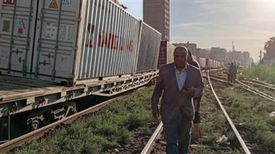 خروج عربات قطار بضائع .. وإدارة الأزمات والكوارث بشربين تتدخل وتنقذ الموقف 