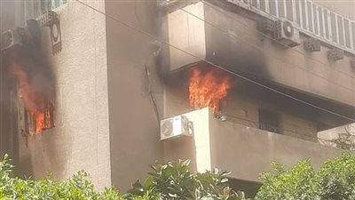 حريق في عقار سكني بجوار حديقة الأسرة بمنطقة ألماظة| صور 
