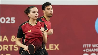 مريم الهضيبي ويوسف عبدالعزيز ضمن أفضل 20 ثنائيًا بالعالم في تنس الطاولة