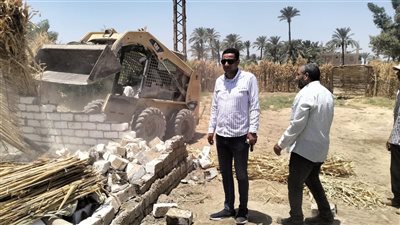 حملة إزالة فورية للتعديات على الأراضي الزراعية بقرية منشأة الجمال في الفيوم