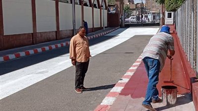 إعادة دهان وترميم البلدورات والأسفلت بمسجد سيدي عبد الرحيم القنائي | صور