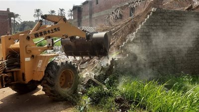  الجيزة تزيل 9 حالات تعدي على الأراضي الزراعية بمنشأة القناطر والبدرشين