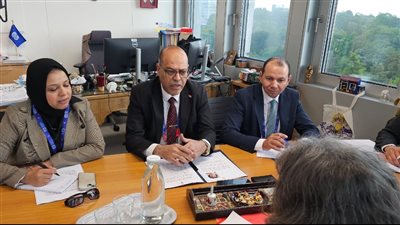 وزير العمل يلتقى مدير إدارة المعايير ورئيس قسم الحريات النقابية بجنيف