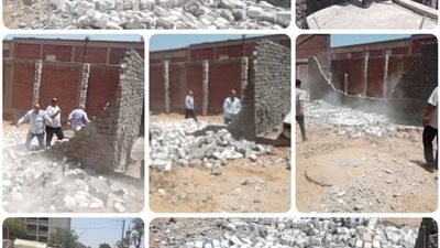 إزالة 3 حالات تعدٍ على الأراضي الزراعية ومخالفات بناء بمركز بلبيس