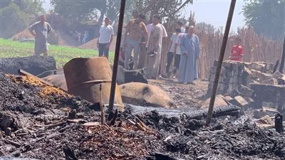 السيطرة على حريق هائل اندلع في 5 حظائر بمركز الشهداء بالمنوفية
