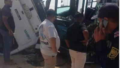 إصابة 48 شخصًا إثر حادث  تصادم أعلى محور الضبعة في البحيرة