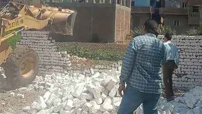 حملات مكثفة لإزالة التعديات على الأراضي الزراعية وأملاك الدولة بالقليوبية