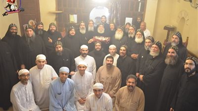 بيشوي يحتفل بعيد استشهاد القديس أباسخيرون القليني الجندي