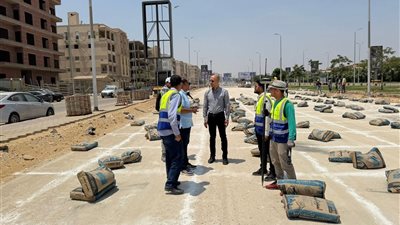 الانتهاء من 95% من شارع التسعين الشمالي بالقاهرة الجديدة 