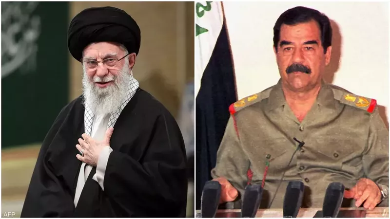 صدام حسين وعلي خامنئي