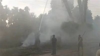 السيطرة على حريق داخل مصنع فيبر بقرية قلما دون خسائر بشرية