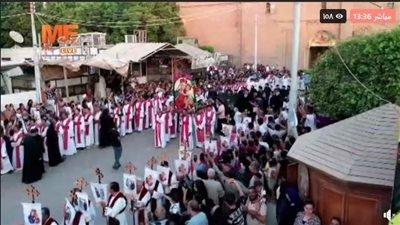 الآلاف يشهدون صلاة العشية في احتفالات عيد القديسة السيدة العذراء بأسيوط 