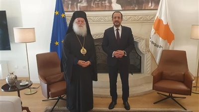 بطريرك الروم الأرثوذكس يلتقي رئيس قبرص ويبحثان دعم العمل الإنساني 