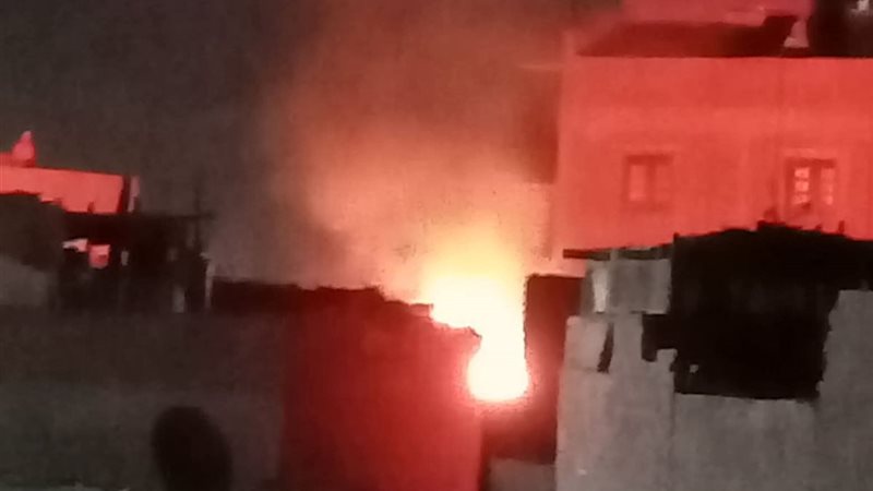 لحظة اشتعال النيران