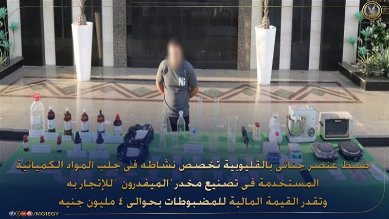 المتهم و امامه المضبوطات