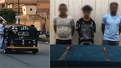 القبض على المتهمين بالتلويح بأسلحة بيضاء فى المعصرة 