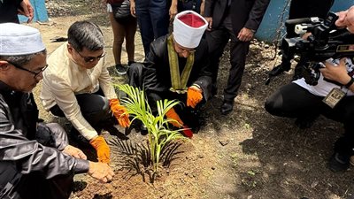  تجسيدًا لرسالة السلام..  وزير الأوقاف يغرس الشجرة المصرية في الفلبين