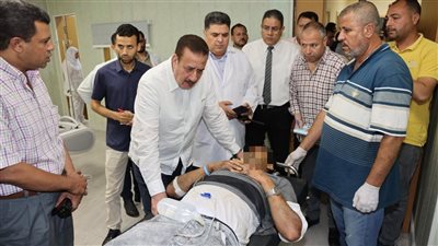 محافظ المنوفية يتوجه لمستشفى الباجور للإطمئنان على المصابين