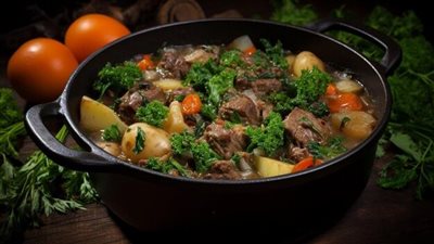 طريقة عمل طاجن لحم بالبصل والبطاطس في الفرن على الطريقة المنزلية بسهولة