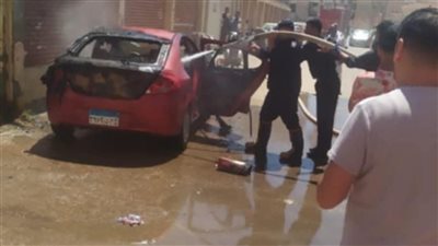 حريق مفاجئ يلتهم سيارة ملاكي قرب محكمة شطا بدمياط دون إصابات