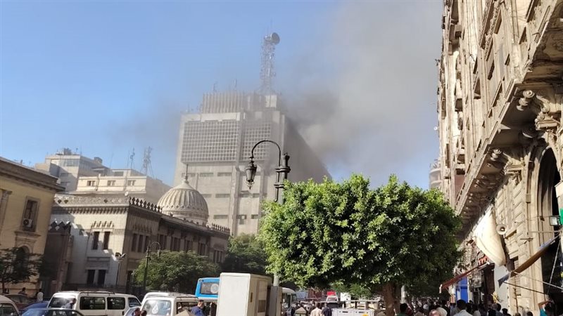 حريق هائل داخل سنترال