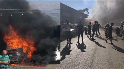 غارة إسرائيلية تستهدف سيارة مدنية قرب طرابلس شمال لبنان وتشتعل بالكامل