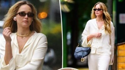 بقلادة تحمل لغزًا.. جينيفر لورانس تُشعل التساؤلات حول مولودها الثاني