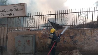 إخماد حريق بسيط بعيادات الجلدية بجوار مستشفى الصدر بالعمرانية