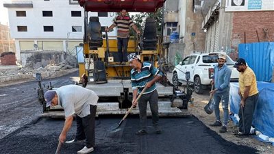 قبل فصل الشتاء.. استمرار أعمال الرصف بعدد من شوار كفرالشيخ