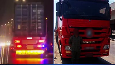 القبض على سائق سيارة نقل لسيره برعونة وتعريض حياة المواطنين للخطر 