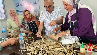 ورشة «إعادة تدوير ورد النيل».. تدريب رائدات وفتيات السويس على التحول البيئي