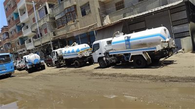 بعد كسر مفاجئ لخط المياه.. فناطيس مياه لأهالي زنارة في المنوفية