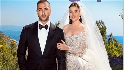 فستان زفاف أستغرق 700 من العمل.. إطلالة زين قطامي وسيليو صعب حديث الساعة