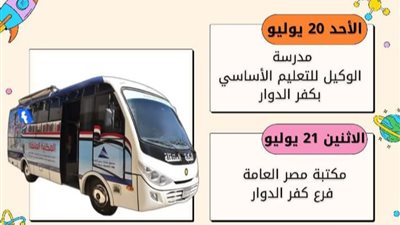 تعرف على برنامج زيارات مكتبة مصر العامة المتنقلة في البحيرة