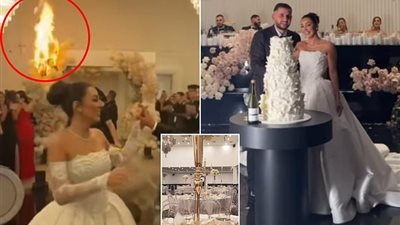 حفل زفاف يتحوّل لفوضى بعد اشتعال الزهور بسبب الألعاب النارية