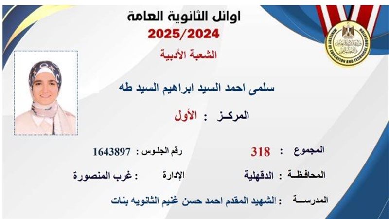 الطالبة سلمى أحمد