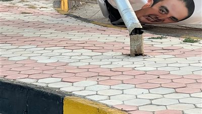 سقوط عمود إنارة بسبب لافتة دعائية برأس البر يثير الذعر بين الأهالي
